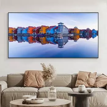 Городской пейзаж Дубай, голландское побережье, Нойшванштайн, холст, картина, Свети Стефан, закат, постеры и принт, настенное искусство, домашний декор, без рамки 20*40cm