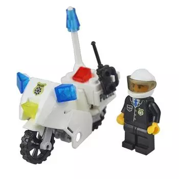 Городской полицейский вертолет Самолет Конструкторы Строительные блоки Legoingly City MOTO Кирпичи Развивающая игрушка белый