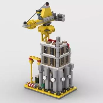 Городской вид на улицу Городская улица Мини-модульная модель строительной площадки Строительные блоки Кирпичи DIY Детская игрушка Подарок