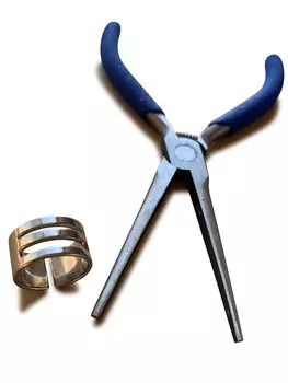 Gorokuro set for jump ring Finger 1 Yatko pliers Ring grip Stainless steel accessory Handicraft silver pliers [Tool Yatko & ring set]