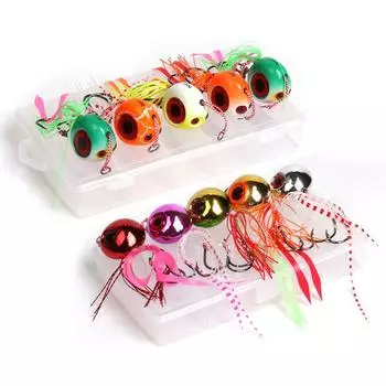 Горячая 5 шт., приманка для рыбалки, светящаяся приманка для джиг-юбки с двойным крючком для Saltw style B 80g