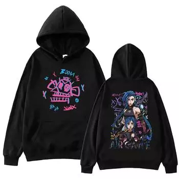 Горячая ИГРА Аниме Arcane Hoodie Harajuku Hip Hop Pullover Tops Sweatshirt Fans Gift S