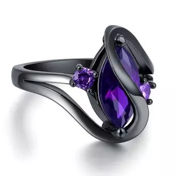 Горячая Мода Роскошный Ретро Фиолетовый Циркон Кристалл Красочное Кольцо Женское Свадебное Обручальное Ювелирное Кольцо 7 фиолетовый
