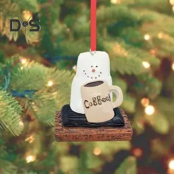 Горячая подвеска в виде какао, кофейная чашка из смолы, рождественское украшение на елку, праздничное украшение на каминную полку для любителей кофе и какао A