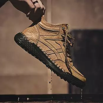 Горячая продажа, большая резиновая противоскользящая подошва с утеплителем из коровьей кожи и хлопка для мужских зимних ботинок и хлопковой обуви 38