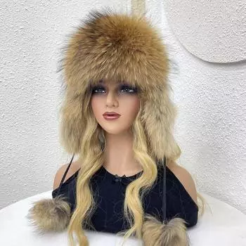 Горячая Распродажа 100% Натуральный Мех Лисы Шапка Женская Шапка Толстая Меховая Шапка Зимняя Теплая Шапка Женская Мода Для Женщин Шапка С Наушниками Шапка One Size