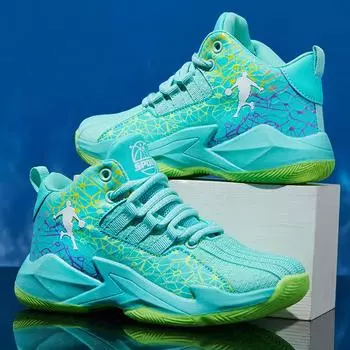 Горячая Распродажа Дешевые Синие Детские Баскетбольные Спортивные Кроссовки Сетчатые Дышащие Женские Кроссовки Для Баскетбола Профессиональные Детские Кроссовки Для Тренеров Спортивного Зала 35
