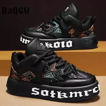 Горячая Распродажа Harajuku Canvas Shoes Мужская Повседневная Скейтерская Обувь Модные Уличные Хип-Хоп Кроссовки из Холста Мужские Женские Платформенные Вулканизированные Туфли 39