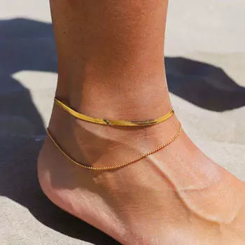 Горячая Распродажа INS Foot Chain 18K Gold Нержавеющая сталь Базовая Цепочка Индивидуальность Премиум Ноги Женская Мода