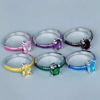 Горячая Распродажа Изысканное красочное кольцо с эмалью и узором, конфетного цвета, радужное цирконовое обручальное кольцо No. 6