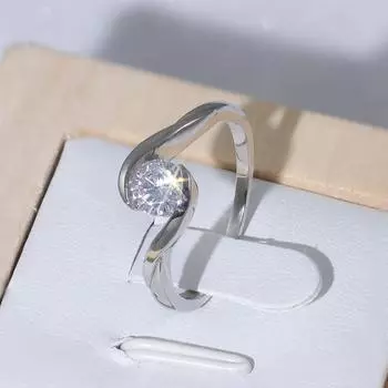 Горячая Распродажа Кольцо Цветок Цирконий Креативный Дизайн Блестящие AAA Высококачественные Ювелирные Изделия Посетить Свадебную Вечеринку Высококачественные Ювелирные Изделия 9 белый