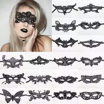 Горячая Распродажа, маска для глаз, кружевная сексуальная карнавальная маска для маскарада, черные венецианские костюмы, вечерние маски для женщин, высокое качество, популярные 1 шт., Хэллоуин, ручная работа 17