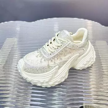 Горячая распродажа модные женские кроссовки 2024 повседневная обувь на платформе для женщин обувь сетчатые дышащие кроссовки на платформе женская роскошная обувь 35 белый