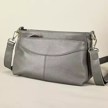 Горячая Распродажа Новая Натуральная Кожаная Сумка Ретро Модная Женская Сумка Через Плечо Модные Дизайнерские Сумки Через Плечо Для Девочек Однотонный Простой Кошелек чёрный