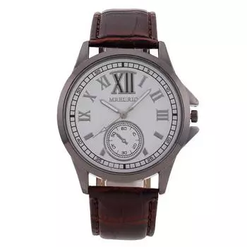 Горячая Распродажа Новые Модные Мужские Часы Мужские Часы Кварцевые Часы Ремень Обработка Индивидуализация коричневый