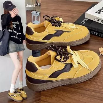 Горячая распродажа Новые осенние кроссовки для женщин на плоской подошве Повседневная удобная обувь Модная парусиновая обувь на шнуровке для ходьбы Женская обувь 36