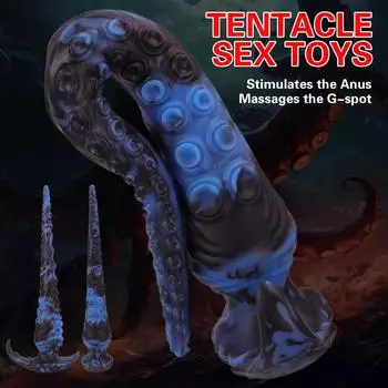 Горячая Распродажа Осьминог Специальная форма Анальная пробка Пенис Мягкие Реалистичные Дилдо SM Задний Корт Расширение Реквизит Женский Инструмент Для Мастурбации Blackstone Blue-S Code