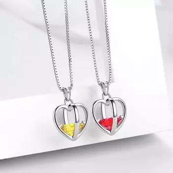 Горячая Распродажа Полый Бриллиантовый Кулон Любовь Модное Сердце Ожерелье Личность жёлтый