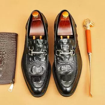 Горячая Распродажа Прямые Поставки Мужская Обувь Большие Размеры Бизнес Повседневная Мужская Кожаная Обувь 44 бордовый