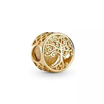 Горячая распродажа, роскошный золотой цвет, серия S925 стерлингового серебра, классическая блестящая подвеска «Дерево жизни», подходит для оригинального браслета, подарок своими руками