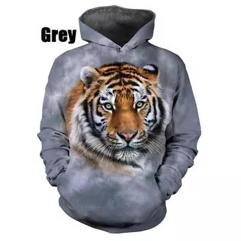 Горячая Распродажа Толстовки с капюшоном с принтом тигра для мужчин и женщин, модные повседневные толстовки с длинным рукавом с принтом Harajuku Streetwear Hoodies S