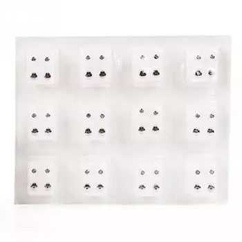 Горячая распродажа, ювелирные изделия, серьги с кристаллами циркония для женщин, разноцветные стильные серьги-гвоздики для пирсинга, 12 пар/комплект, модные, простые, для пистолета для пирсинга разноцветный