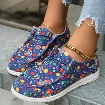 Горячая распродажа женской обуви, модные новые женские кроссовки для ходьбы с принтом тыквы на Хэллоуин, повседневные и удобные легкие туфли на плоской подошве большого размера 36 фиолетовый