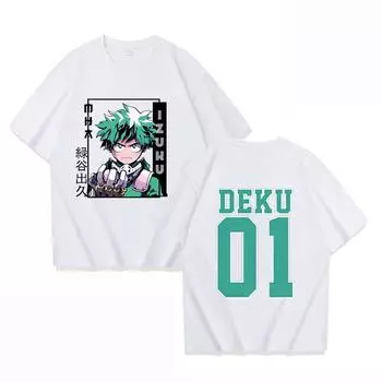 Горячая Забавная летняя футболка Deku Harajuku с аниме-принтом, модная летняя повседневная футболка с короткими рукавами, топы S