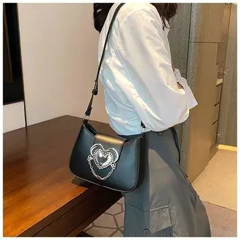 Горячая женская сумка в форме сердца для девушек, женская сумка-мессенджер из кожи High Street, синяя женская сумка-мессенджер Harajuku Mini, новая