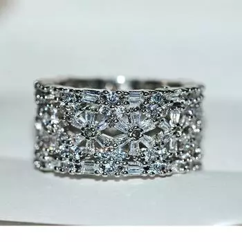Горячее предложение, бриллиантовое кольцо для женщин, желаем нового стиля, восемь сердец, восемь стрел, имитация обручального кольца No. 6