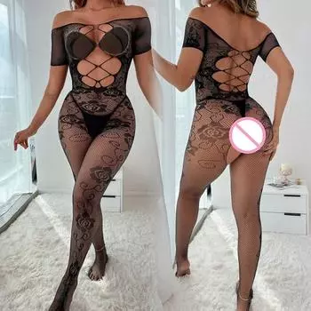 Горячее сексуальное женское белье женское боди эротическое белье открытая промежность эластичность сетчатое боди чулки порно нижнее белье костюмы XXS