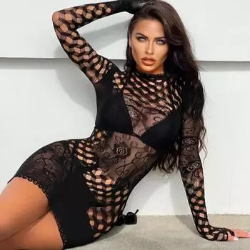 Горячее женское цельное нижнее белье, эластичная рыболовная сеть, облегающее платье для женщин, эротические сетчатые колготки, нижнее белье, одежда XXS