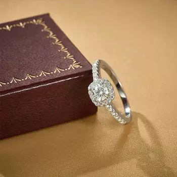 Кольцо с муассанитом, серебряные драгоценные камни 925 пробы, женские обручальные кольца 6