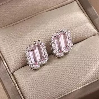Горячие продажи новых синих белых фиолетовых циркониевых сережек модные аксессуары серьги для невесты невесты женские розовые бриллиантовые серьги фиолетовый