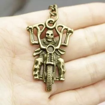 Горячие продажи ювелирных изделий, минималистичный кулон-брелок для мотоцикла со скелетом one size