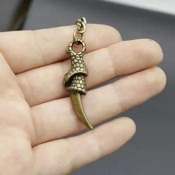 Горячие продажи ювелирных изделий, простой кулон-брелок с волчьим зубом one size