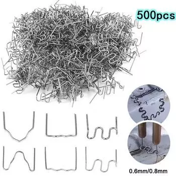 Горячие скобы 0,6/0,8 мм, 500 шт. для горячего степлера для бампера автомобиля 0.6mm Wave staples
