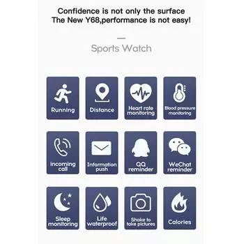 Горячие умные часы фитнес-трекер D20 Pro Y68 Bluetooth спортивные часы монитор сердечного ритма умный браслет для Android IOS кровяное давление уникальный