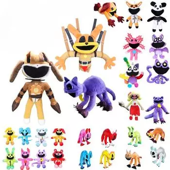 Горячие забавные улыбающиеся зверьки плюшевые игрушки интересные сон кошачьи куколки мягкие игрушки подушки детские подарки на день рождения и Рождество