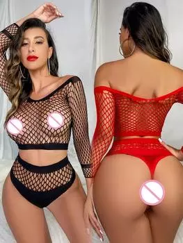 Горячие женские боди-костюмы для ночных клубов, секс-комплект, женские сексуальные сетчатые ажурные прозрачные колготки, нижнее белье, женский эротический перспективный комбинезон XXS