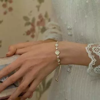 Горячий продавать новый квадратный браслет из камня кошачий глаз с легким роскошным и нишевым дизайном. Изысканные женские поделки в подарок ко Дню святого Валентина Adjustable size