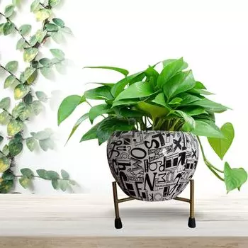 Горшки для растений, горшки для растений для украшения дома, горшок для суккулентов, комнатный кашпо для балкона и сада (Размер: 6X6 дюймов) Стиль: Алфавитная сфера