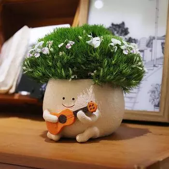 Горшки для растений в виде лица для комнатных растений, симпатичный горшок для растений в виде гитары, цветочные горшки в виде смайлика, идеальный подарок для суккулентов