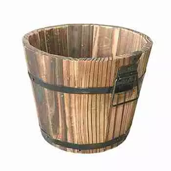 Горшок для цветов из цельного дерева, винтажная маленькая деревянная бочка, переносной садовый контейнер