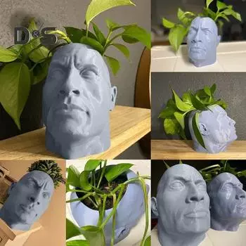 Горшок для цветов с высокой плотностью головы, большое отверстие, креативный крутой горшок для суккулентов с лицом человека