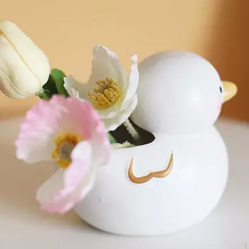 Горшок для кактусов, декоративный мини-горшок ручной работы, керамический контейнер для цветов растений Duck_11x7x4cm