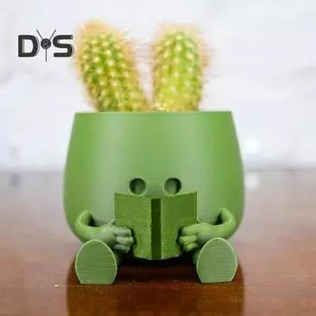 Горшок для суккулентов Happy Face, напечатанный на 3D-принтере, настольный цветочный горшок, декор для дома и офиса, цветочный горшок для кактусов и суккулентов, подарок любителям растений