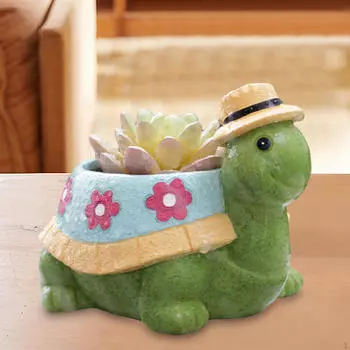 Горшок для выращивания черепахи, цветочный горшок с дренажным отверстием, коллекционный орнамент, цветок для подарка, газон