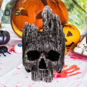 Горшок для выращивания черепов, статуэтка человека-дерева на Хэллоуин, реалистичная человеческая голова из смолы, горшечное растение, украшение для домашнего стола на Хэллоуин A
