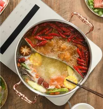 Горшок для жарки из нержавеющей стали 304, ручной молотковый штамповочный горшок, коммерческий двойной вкус, итальянский горшок для жарки